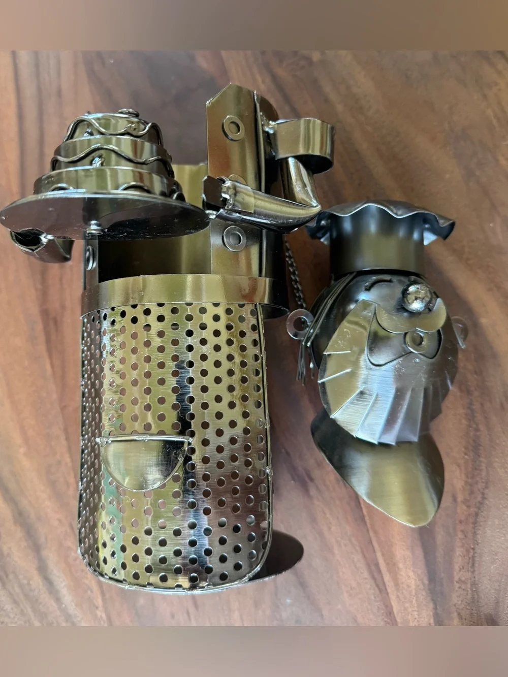 Metal Wine Bottle Holder. WINE BOTTLE NOT INCLUDED!
